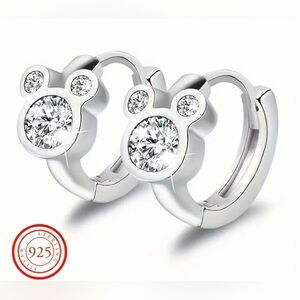 Mickey Mouse Sterling Silver Hypoallergenic Hoop Earrings